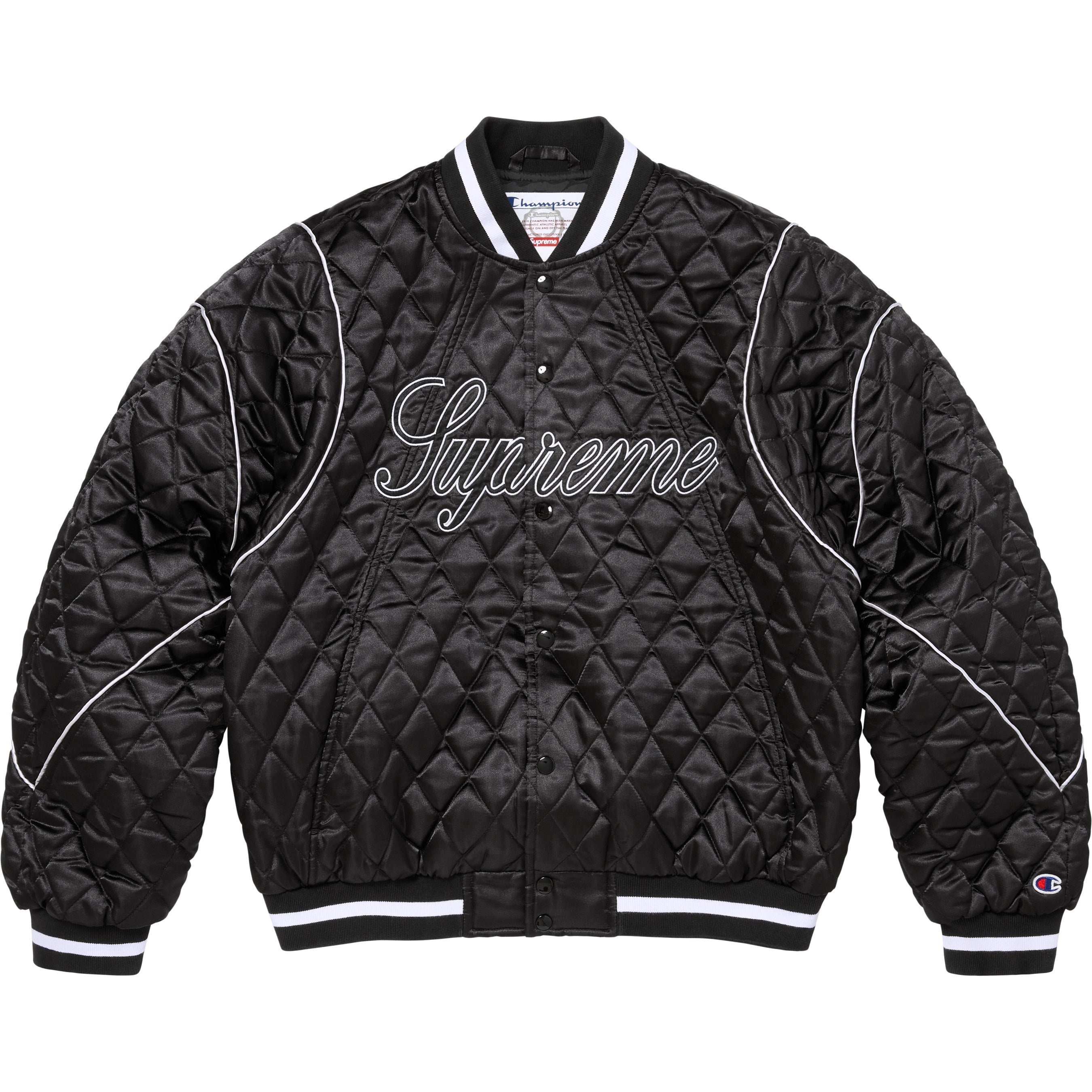 Supreme®/Champion® Quilted Satin Varsity Jacket view 2